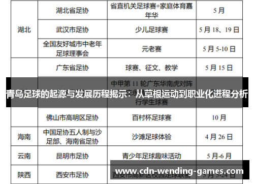 青岛足球的起源与发展历程揭示:从草根运动到职业化进程分析 青岛足球的起源与发展历程揭示:从草根运动到职业化进程分析